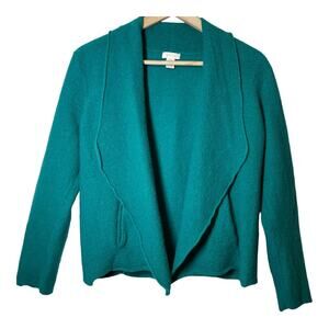 Chicos 100% Wool Jacket Blazer Cardigan Calista Kelly Green Chico 2 or Large